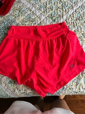 Fabletics Neon Pink High-Waist Athletic Shorts